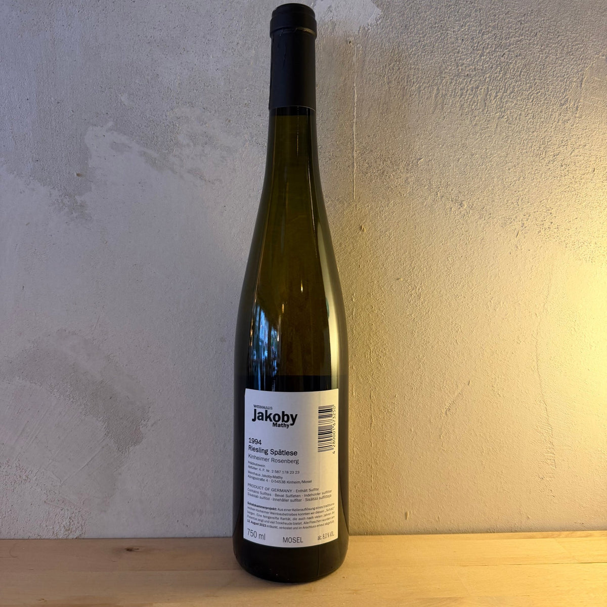 1994 Riesling Spätlese "Kinheimer Rosenberg" - Weingut Jakoby-Mathy - Ponyhof Zu Verkaufen
