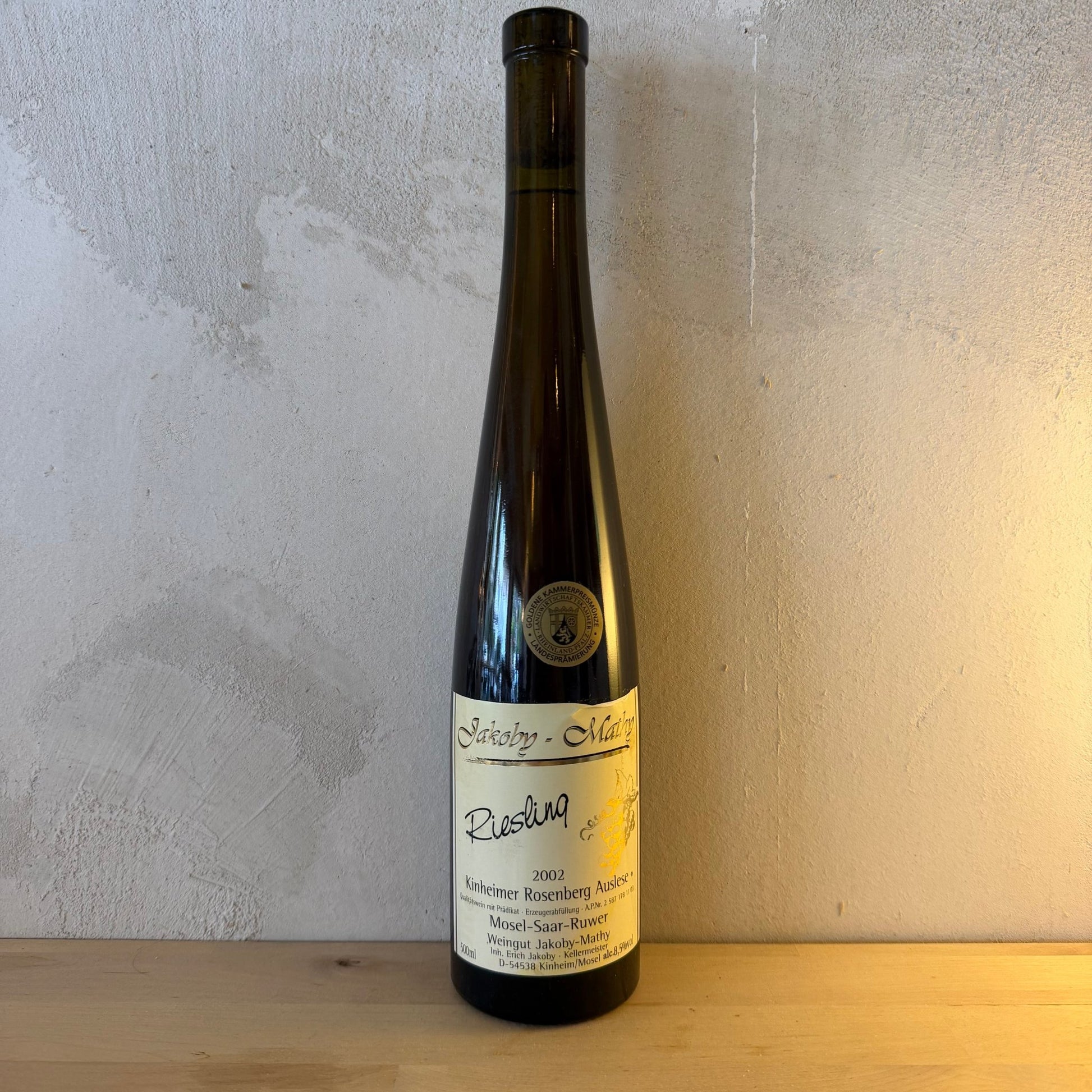 2002 Kinheimer Rosenberg Riesling Auslese - Weingut Jakoby-Mathy - Ponyhof Zu Verkaufen