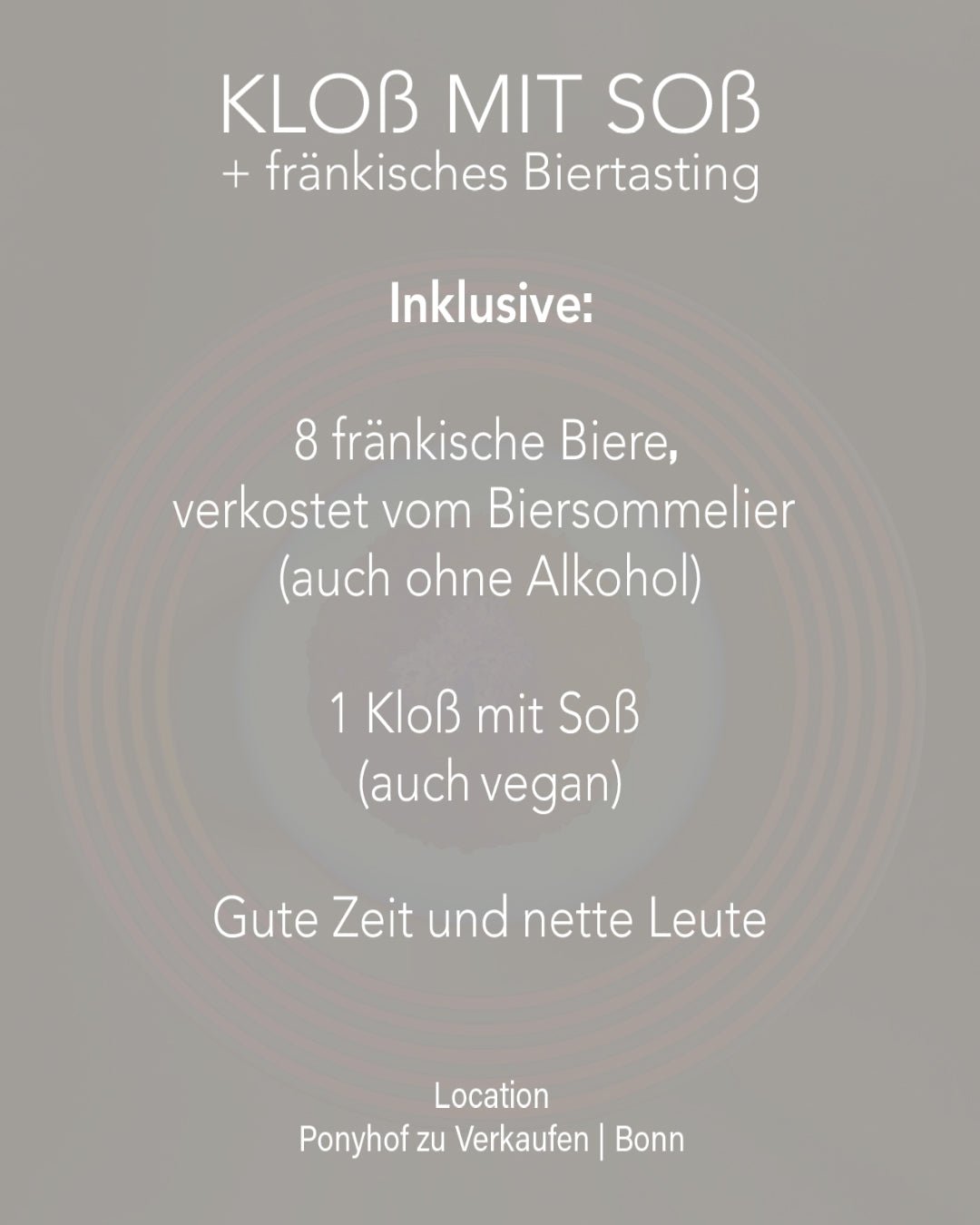 Kloß mit Soß + fränkisches Biertasting - Tasting - Ponyhof Zu Verkaufen